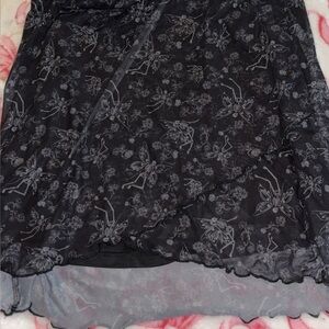 Thorns & Fable Asymmetrical short Black Skeleton Fairy Skirt